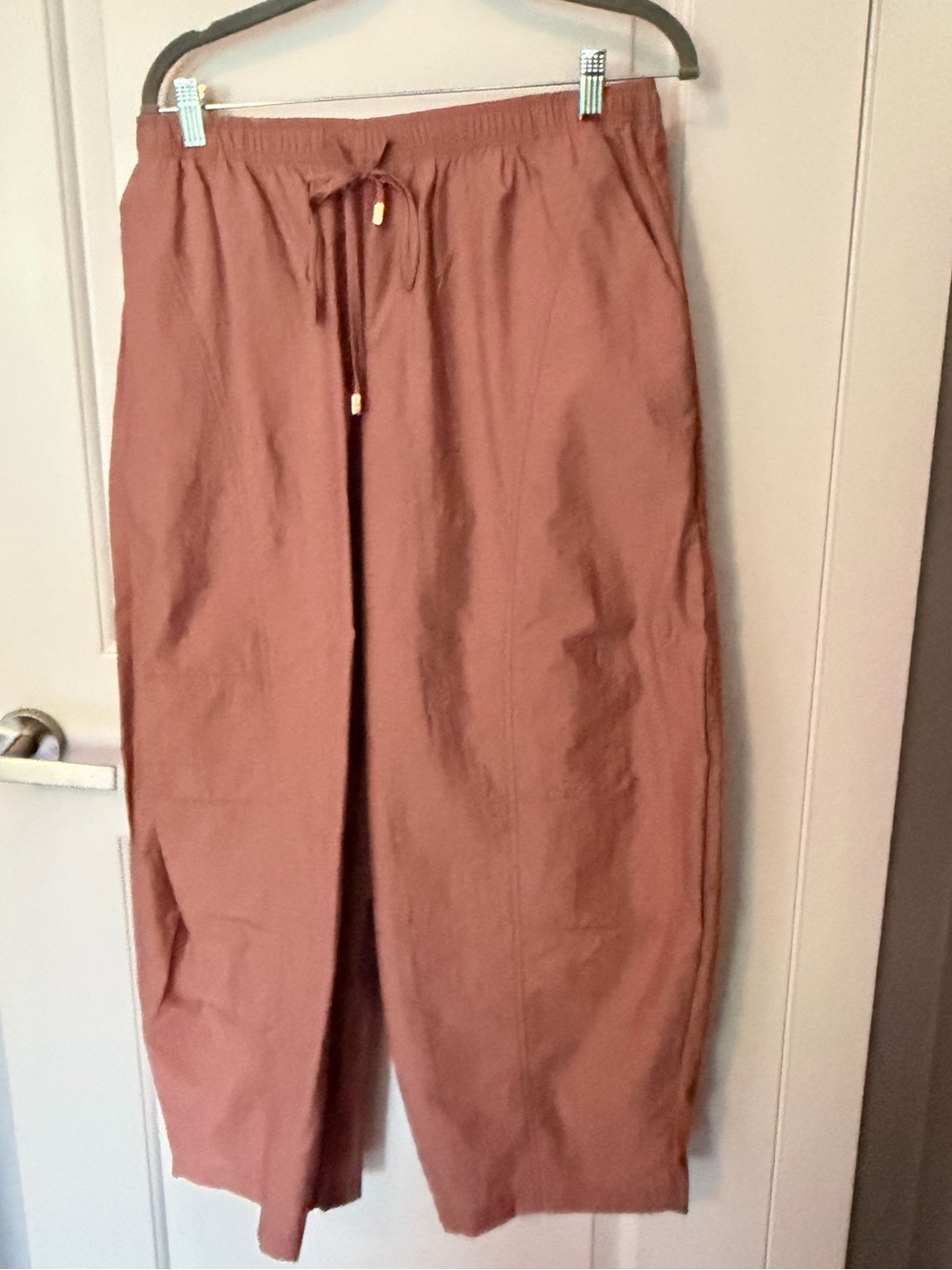 Zara Blush Pink Elastic Waist Wide-Leg Pants L - Picture 4 of 7